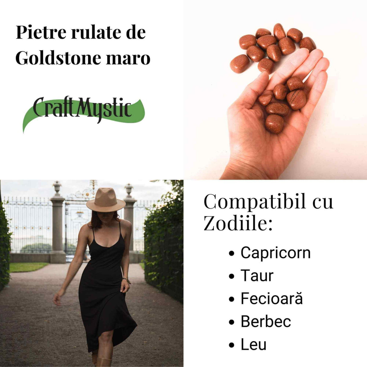 Piatra rulata Goldstone maro – o scanteie creata de om, pentru intentii clare si pasi constienti