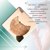 Semiluna decorativa din Agat natural cu incluziuni fibroase - sculptata manual in Brazilia