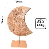 Semiluna decorativa din Agat natural cu incluziuni fibroase - sculptata manual in Brazilia