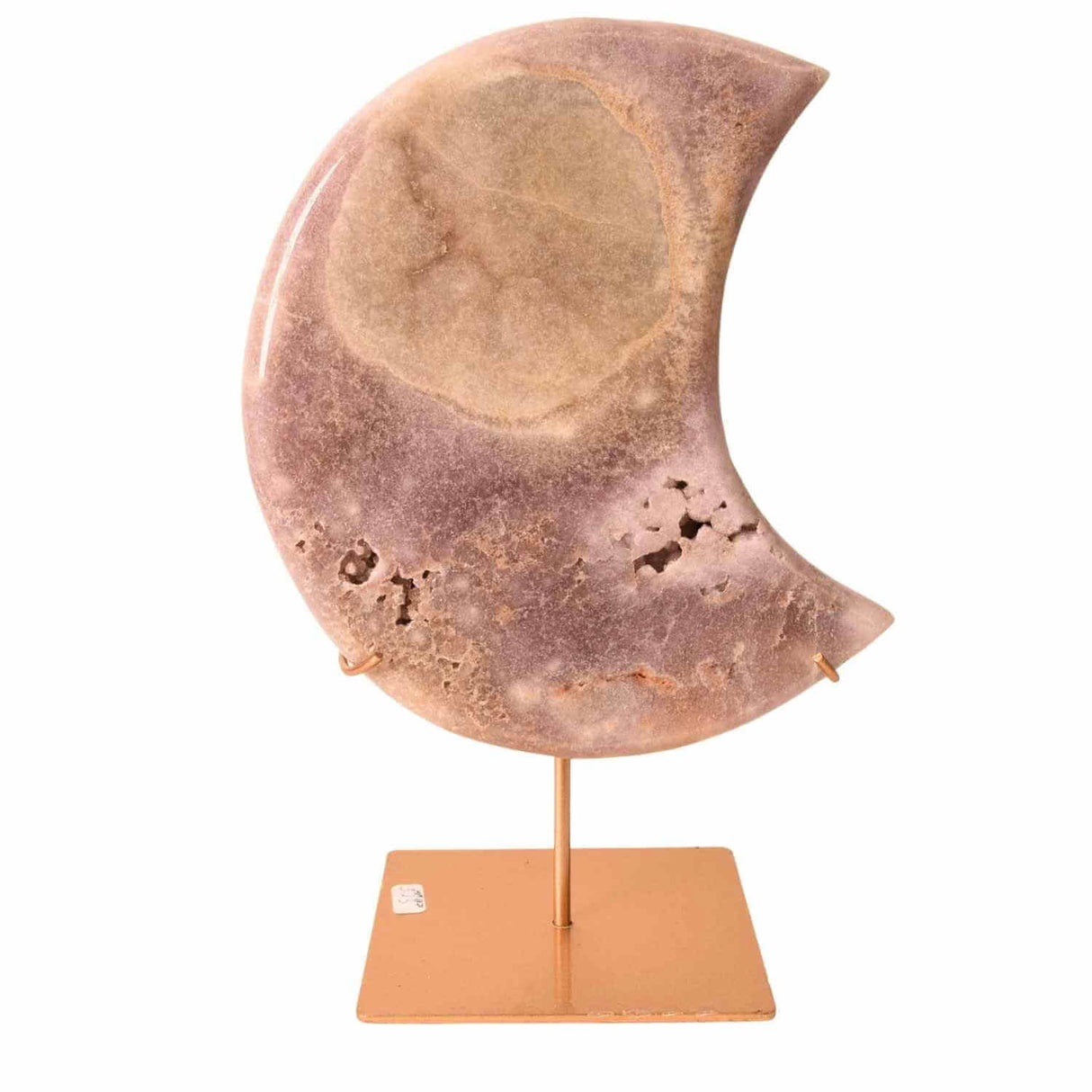 Semiluna decorativa din Agat roz-liliachiu natural - sculptata manual in Brazilia 3.3 kg