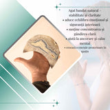 Semiluna decorativa din Agat bandat natural - sculptata manual, Brazilia | Piesa unicat