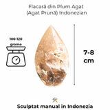 Flacara care mangaie - Plum Agat Indonezian pentru Calm si Vindecare Emotionala 7-8 cm