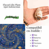 Flacara care mangaie - Plum Agat Indonezian pentru Calm si Vindecare Emotionala 7-8 cm