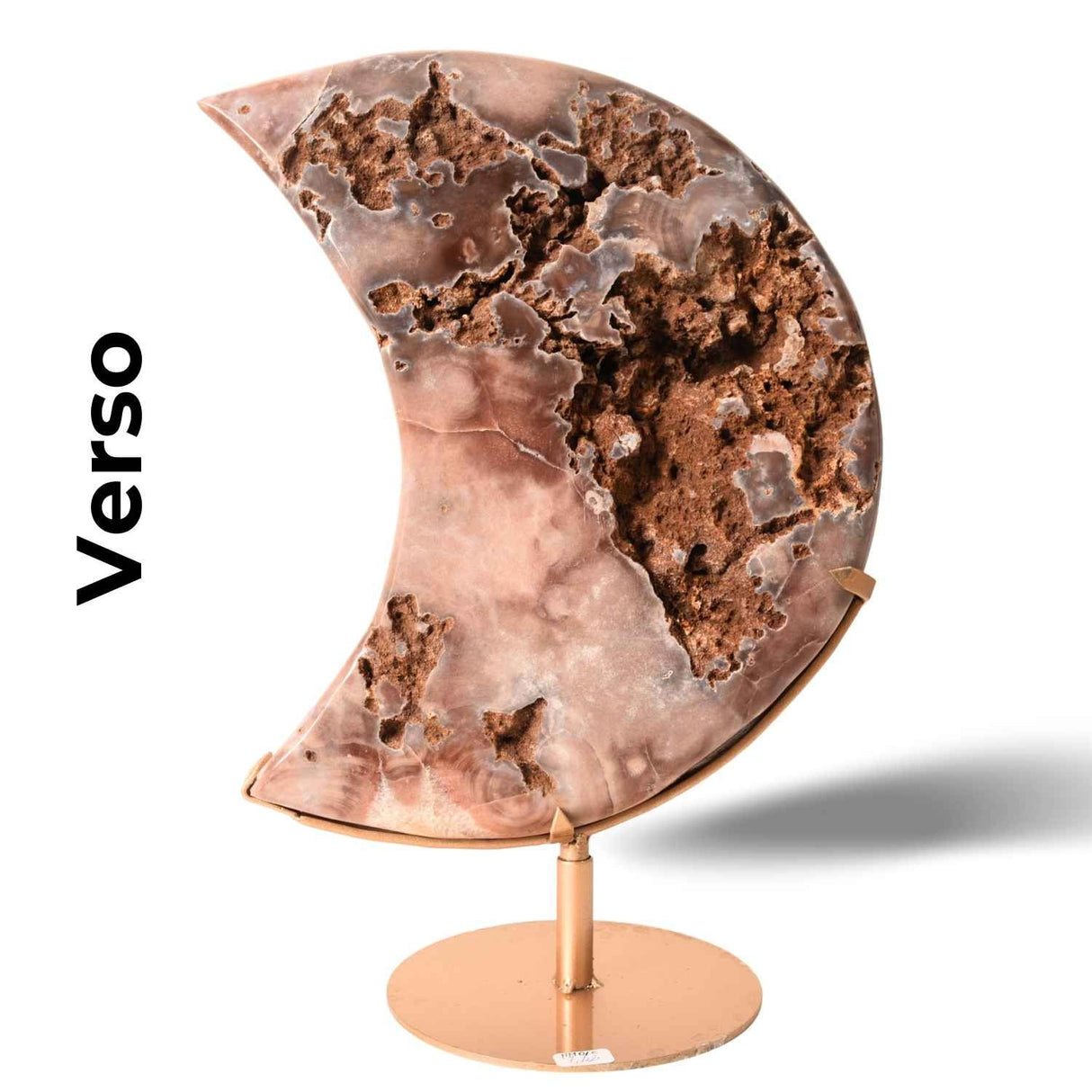 Semiluna Pink Amethyst - Agat roz natural cu cuart si calcedonie, piesa statement din Brazilia 7.42 kg