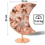 Semiluna Pink Amethyst - Agat roz natural cu cuart si calcedonie, piesa statement din Brazilia 7.42 kg