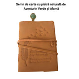 Semn de Carte Elegant cu Piatra Naturala de Aventurin Verde si Alama