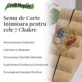 Semn de Carte Elastic cu Cristale Chakra - Forma Inima, Metal Vintage