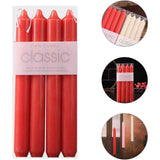 Set 4 Lumanari rosii drepte de 25 cm - Lumanari fara picurare si fara parfum - Perfecte ca lumanari pentru cina, ocazii speciale