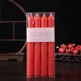 Set 4 Lumanari rosii drepte de 25 cm - Lumanari fara picurare si fara parfum - Perfecte ca lumanari pentru cina, ocazii speciale