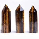 Turn cristal Ochi de Tigru de 10-11 cm din Piatra Naturala Vindecatoare Hexagonala pentru Meditatie