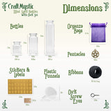 Set 60 de sticlute cu dop de pluta - Sticle miniatura cu capace si accesorii - Mini borcane din sticla transparenta - Mini sticlute decorative pentru nunti, botezuri, potiuni, proiecte craft DIY