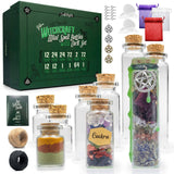 Set 60 de sticlute cu dop de pluta - Sticle miniatura cu capace si accesorii - Mini borcane din sticla transparenta - Mini sticlute decorative pentru nunti, botezuri, potiuni, proiecte craft DIY