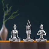 Set 3 statuete sculptate pentru meditatie Yoga - Decor Feng Shui, ideale pentru o stare de liniste si relaxare