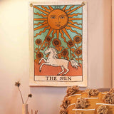 Set 3 Tapiserii cu semne spirituale, soare, luna, stea, – Pentru yoga, meditatie, decorarea camerei