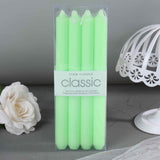 Set 4 Lumanari drepte verde lime de 25 cm - Lumanari fara picurare si fara parfum - Perfecte ca lumanari pentru cina, ocazii speciale