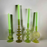 Set 4 Lumanari drepte verde lime de 25 cm - Lumanari fara picurare si fara parfum - Perfecte ca lumanari pentru cina, ocazii speciale