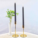 Set 4 Lumanari negre spirala de 25 cm - Lumanari fara picurare si fara parfum - Perfecte ca lumanari pentru cina, ocazii speciale