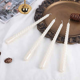 Set 4 Lumanari albe spirala de 25 cm - Lumanari fara picurare si fara parfum - Perfecte ca lumanari pentru cina, ocazii speciale