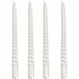 Set 4 Lumanari albe spirala de 25 cm - Lumanari fara picurare si fara parfum - Perfecte ca lumanari pentru cina, ocazii speciale