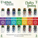 Set 14 Mini Cristale Naturale in sticlute cu forma de craniu - Un cadou perfect pentru incepatori in magie si vindecare spirituala - Cristale si pietre chakra Wiccan