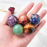Set 9 sfere din cristale naturale sempretioase in cutie cadou - Pentru decor feng shui, meditatie, astrologie
