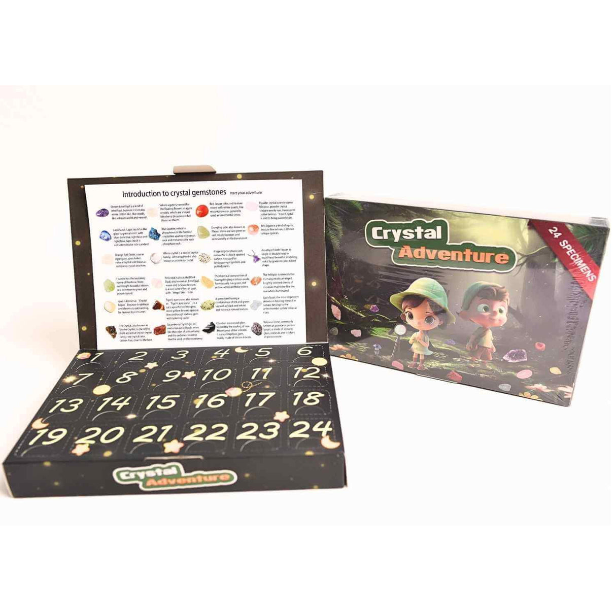 Calendar Advent cu Pietre Naturale tematica Aventura - Bucurie si Magie intr-un set