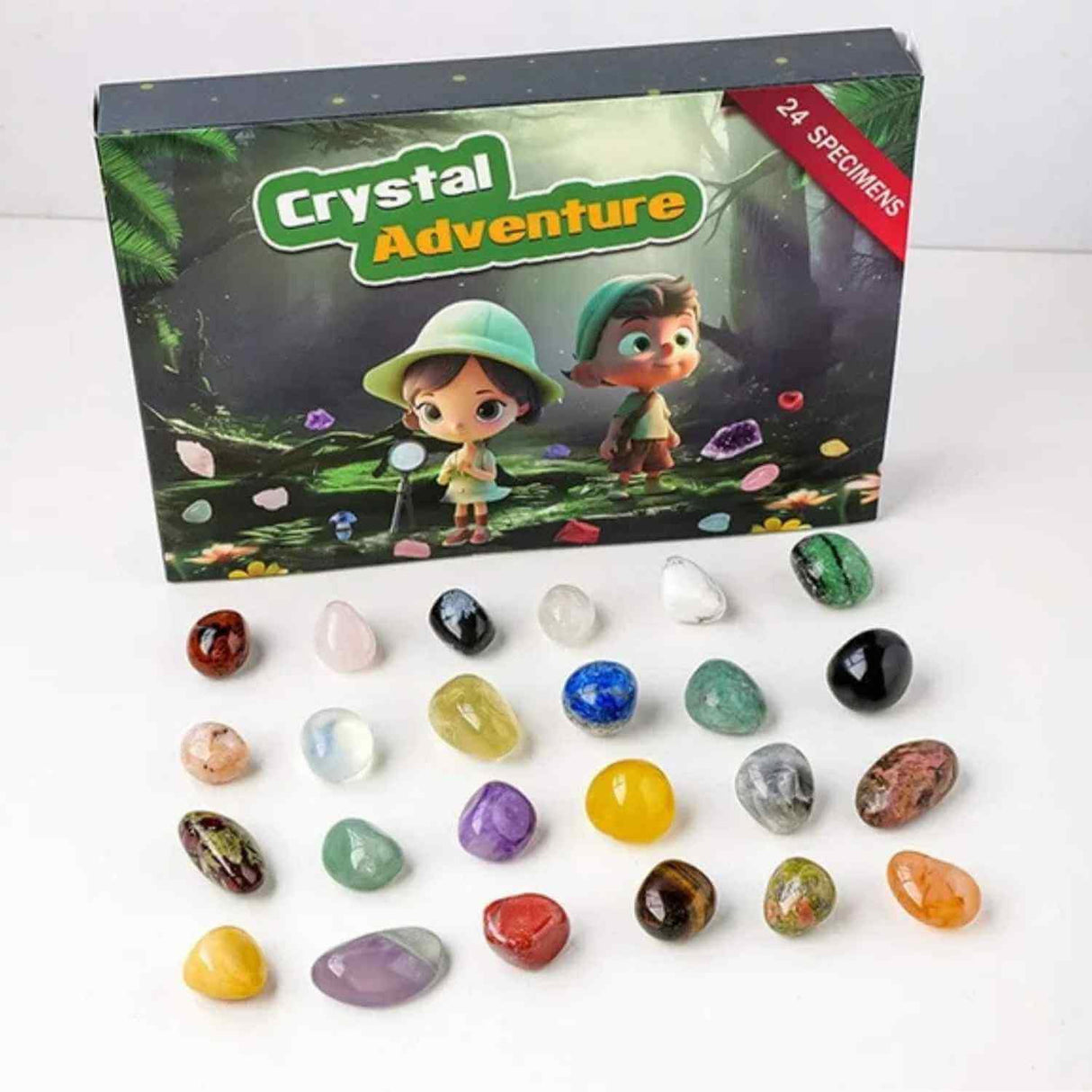 Calendar Advent cu Pietre Naturale tematica Aventura - Bucurie si Magie intr-un set