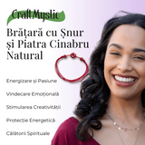 Bratara pe Snur cu Piatra de Cinabru Natural