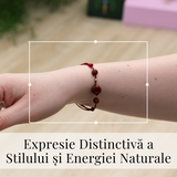 Bratara pe Snur cu Piatra de Cinabru Natural