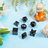 Set de Geometrie pentru cele 7 chakre cu Turmalina Neagra, Cristale Reiki si Talismane pentru Noroc - Cadoul Ideal pentru Casa Noua si Echilibrare Spirituala