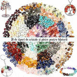 Set de Confectionare Bijuterii cu 28 de tipuri de Cristale Kitul Perfect pentru Copii si Pasionatii de Handmade