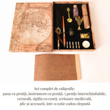 Set Caligrafie cu Pana si Sigiliu – Scris Artistic si Scrisoare Medievala Cadou