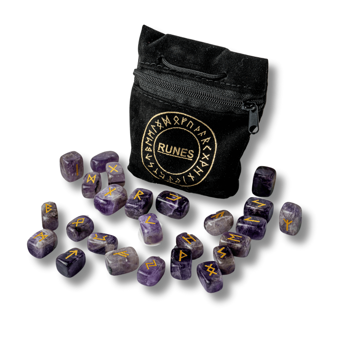 Set Rune din Ametist Natural - Claritate Spirituala si Protectie Energetica