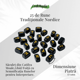 Set Rune din Obsidian Natural - Protectie, Claritate si Putere Interioara
