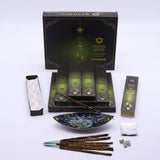 Smudge Kit cu Aventurin Verde si Betisoare Parfumate cu Ciocolata pentru Prosperitate si Echilibru