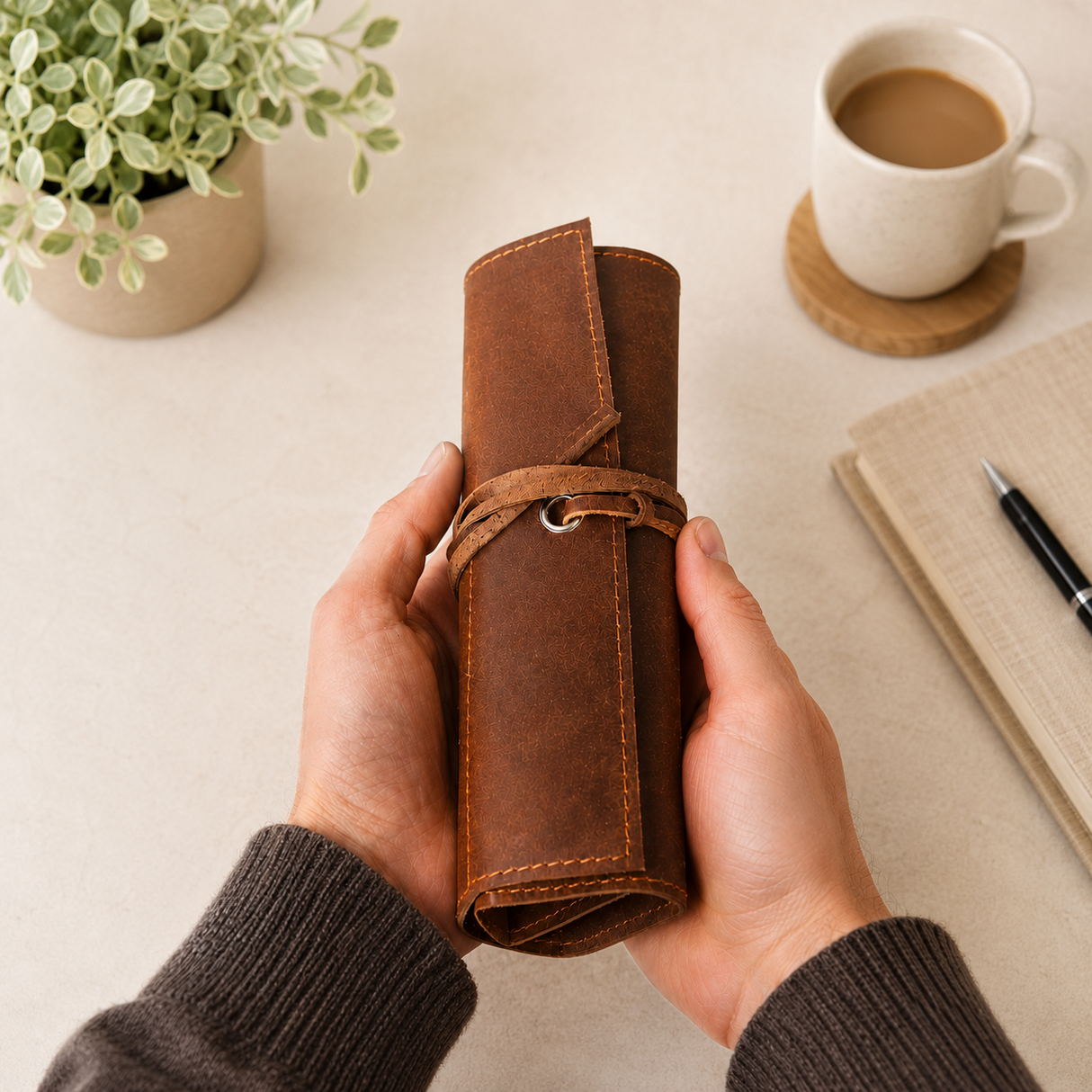 Organizator Multifunctional din Piele Naturala – Eleganta, Ordine si Protectie pentru Accesoriile Tale