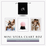 Sfera din Cuart Roz 35-40 mm cu Suport Inclus - Promoveaza Iubirea de Sine și Armonia
