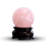 Sfera din Cuart Roz 35-40 mm cu Suport Inclus - Promoveaza Iubirea de Sine și Armonia
