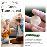 Sfera din Cuart Transparent Natural, 1 buc, 30-35 mm - Piatra Semipretioasa pentru Cadouri, Meditatie si Claritate