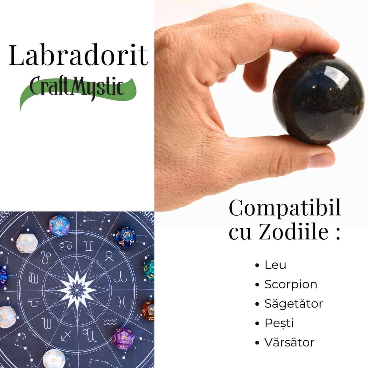 Sfera Labradorit 55-60mm - Protectie si Intuitie Amplificata