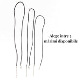 Snur ajustabil din imitatie piele cerata neagra 1.5mm, 50+5cm - Ușor și versatil