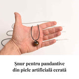 Snur ajustabil din imitatie piele cerata neagra 1.5mm, 55+5cm - Versatil si durabil