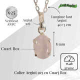 Iubire si Echilibru Emotional - Colier Cuart Roz Argint 925