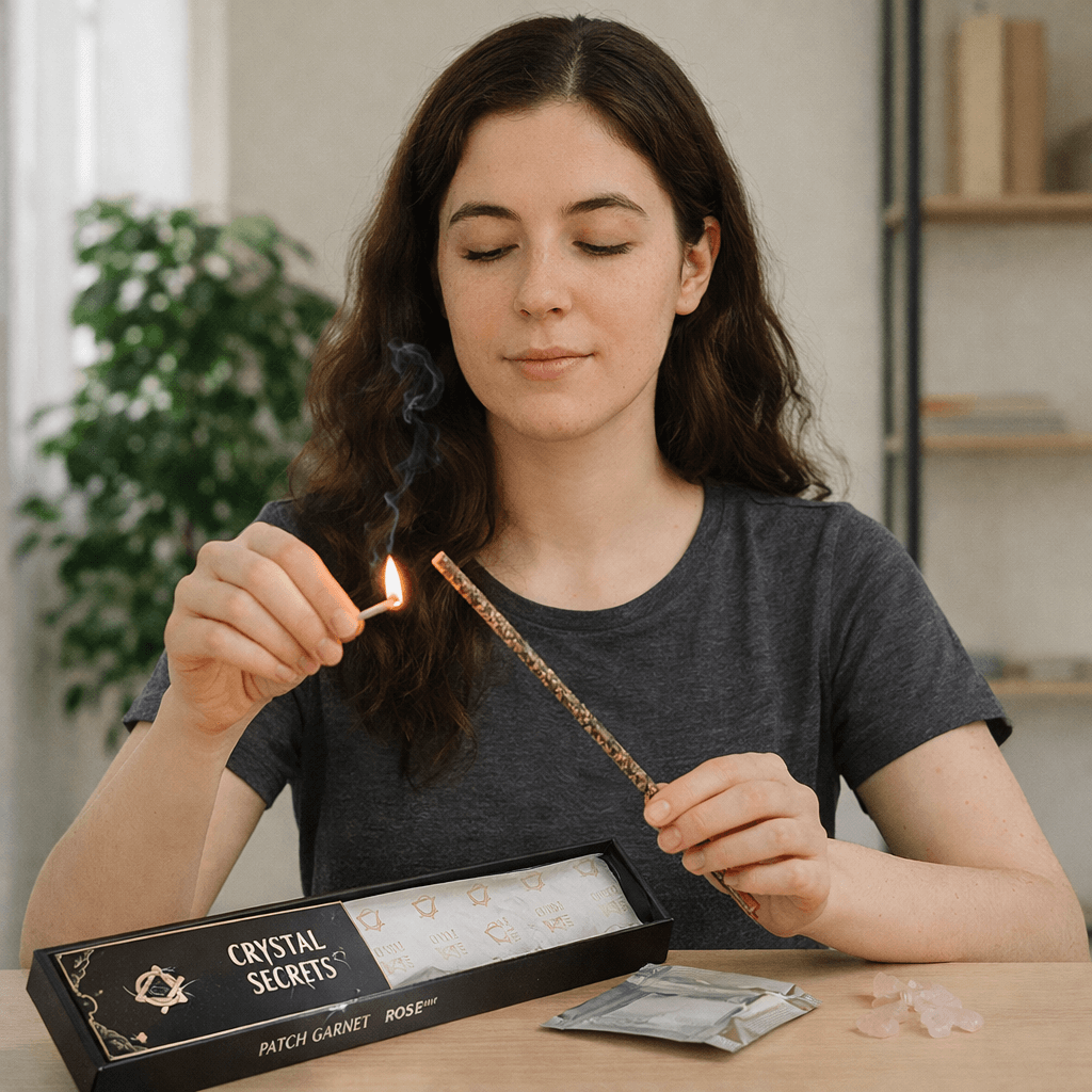 Set Smudge cu Cuart Roz si Aroma de Trandafir – Ritual de Curatare Energetica si Echilibru Emotional