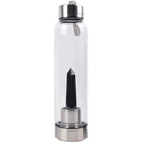 Sticla de apa cu varf de cristal Obsidian – Perfect pentru meditatie - Cadouri speciale pentru femei barbati prieteni
