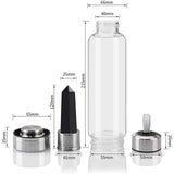 Sticla de apa cu varf de cristal Obsidian – Perfect pentru meditatie - Cadouri speciale pentru femei barbati prieteni