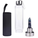 Sticla de apa cu varf de cristal Fluorit – Perfect pentru meditatie - Cadouri speciale pentru femei barbati prieteni