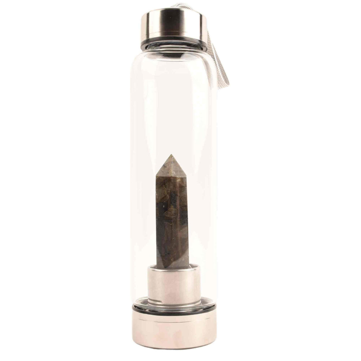 Sticla de apa cu varf de cristal Ametist - Perfect pentru meditatie - Cadouri speciale pentru femei barbati prieteni