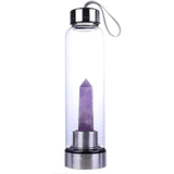 Sticla de apa cu varf de cristal Ametist – Perfect pentru meditatie - Cadouri speciale pentru femei barbati prieteni