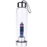 Sticla de apa cu varf de cristal Ametist - Perfect pentru meditatie - Cadouri speciale pentru femei barbati prieteni